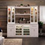 Modern Luxury Home Furniture Euro Style Bar Wine Rack with Wood Style Panel