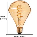 110v 220v Spiral Vintage Retro Lamp T185 G80 Ascher E26 Decorative Bulb