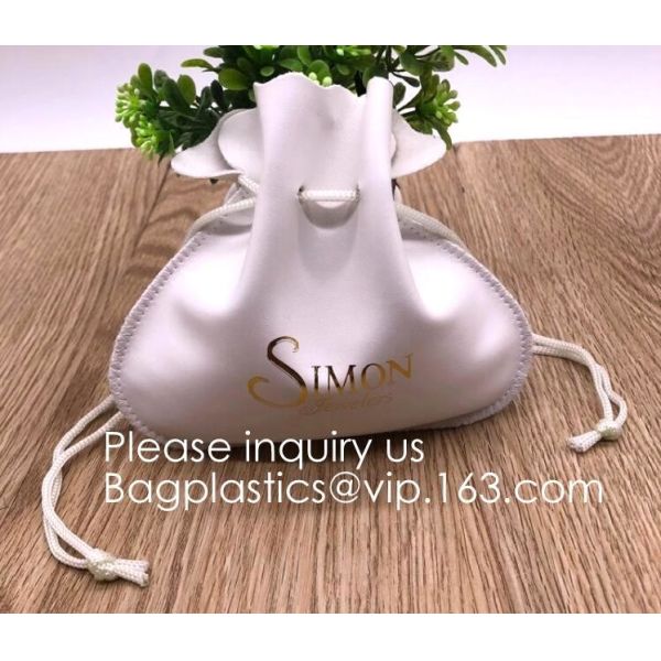 Snap Button for Necklaces Bracelet Rings Watch, Satin Liner Storage Bag Drawstring Velvet Pouch,Gym Bag Garment Organize