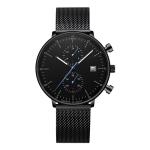 Men'S Luxury Business Casual Leather Strap Quartz Wrist Watch Initial