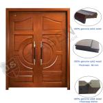 Double Swing Solid Wood Flush Doors 45mm Thick Weather Resistant