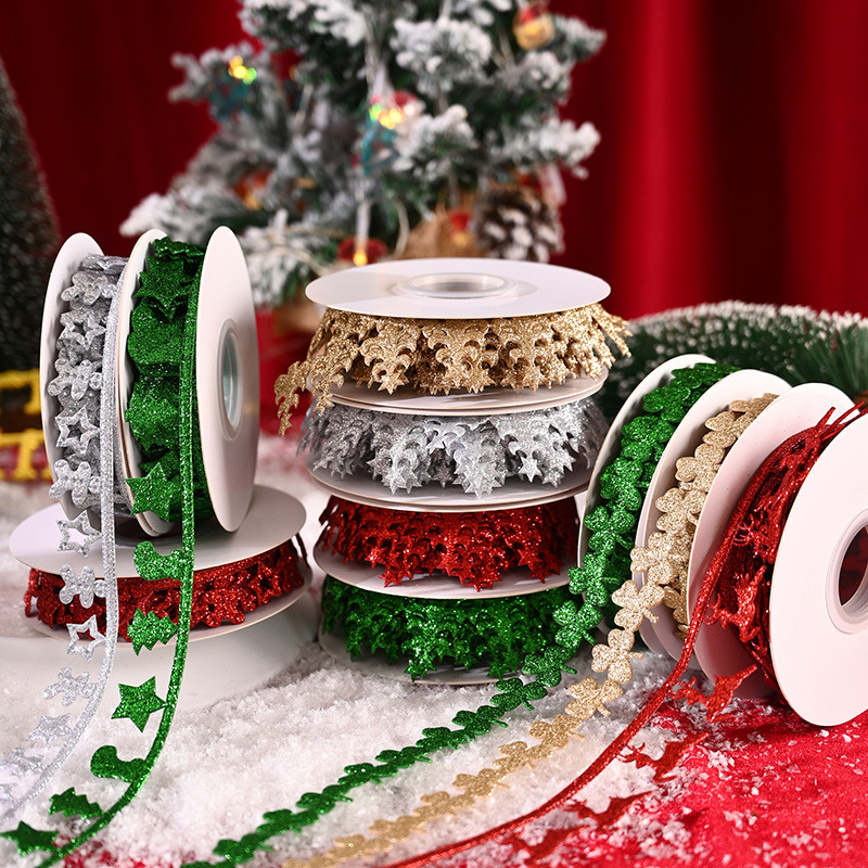 3cm*5y Ultrasonic Chritsmas Ribbon For Gift Packing And Garment Accessories