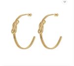 Oem Gold Hoop Earrings For Women Girls Gold Plated Knot Statement Lightweight