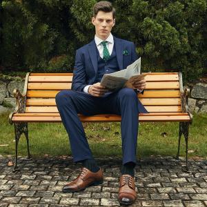 Wholesale Men's Formal Suit Jacket Three-Piece Business Office Wedding Attire Standard Size from china suppliers