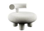 Hotel Modern Upholstered Dining Chairs Wool Fabric Single Seater Lounge