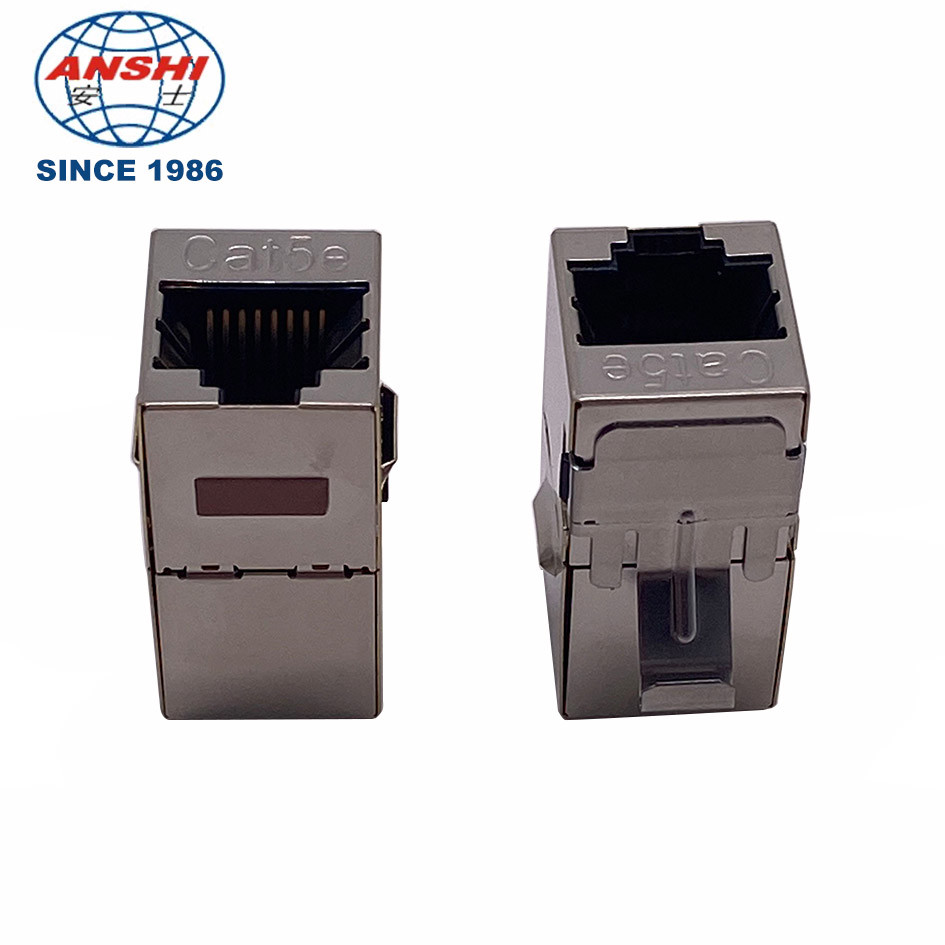 Inline Coupler RJ45 Keystone Jack ANSHI Cat5E STP FTP 8P8C Female