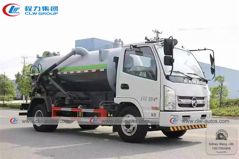 KAMA 4x2 5000L Vacuum Sewage Suction Truck For Sanitation Services