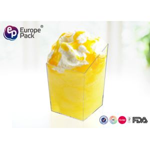 Eco Friendly PS Plastic Square Cups 85ml Food Grade With FDA , LFGB