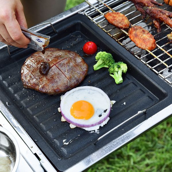 Affordable Grill Pan Non Stick Frying Pan Rectangle Camping Outdoor Cookware