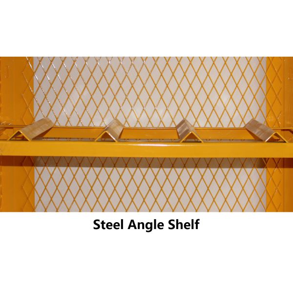 8 Shelves Compressed Gas Cylinder Storage Cabinets With 2 Warning Label 72 Inch