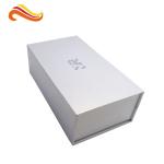 Rectangle Silver Rigid Gift Boxes , Handmade Magnetic Gift Box Color Customized
