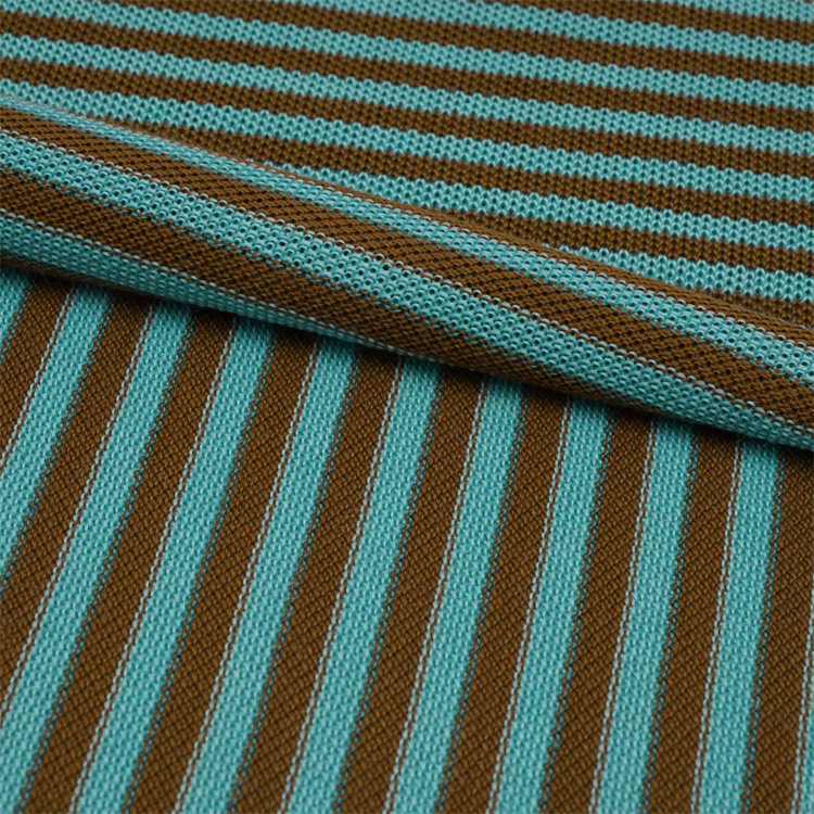 Comfortable Skin-Friendly Anti-Wrinkle Crisp Striped Knit Fabric For T-Shirt
