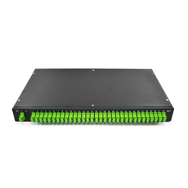 Customized Pigtail Length Fiber Optic Cable Splitter 1x32 2x32 1U19 Inch Metal