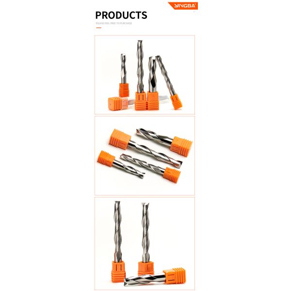 YINGBA CNC Router Bit Two Flute Spiral Bits Carbide End Mill for Acrylic PVCHardwood CNC Tool Engraving Bit Upcut Milling Cutter