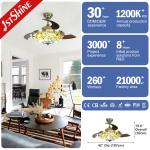 Midcentury Design 1stshine LED Ceiling Fan Remote Control and Hidden Blades 10