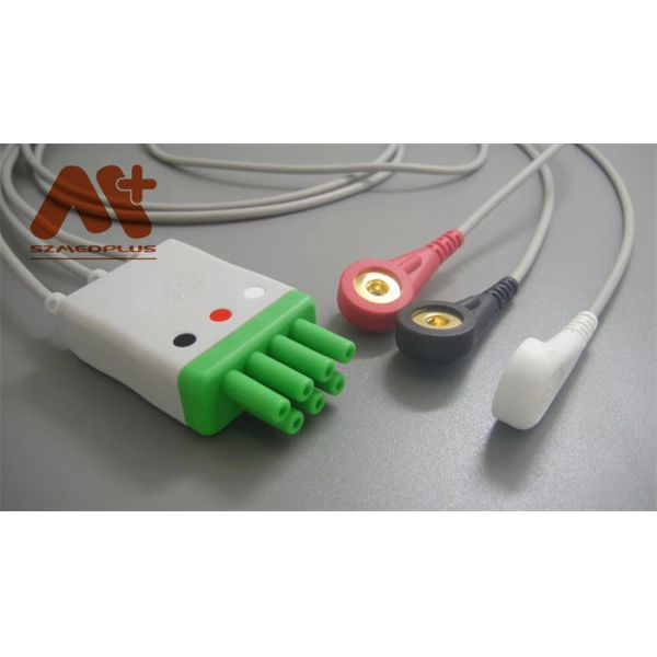 Mindray > Datascope Compatible 3 Lead snap ECG Telemetry Leadwire - 115-004867-00