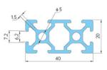 20 Series Aluminum H Extrusion Profiles Sandblasting Spray