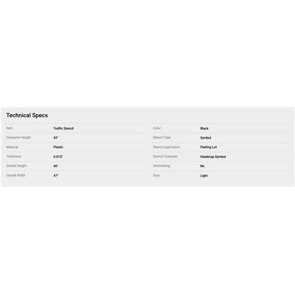 Black PVC Stencil High - Impact Plastic For Wheelchair Handicap Symbol