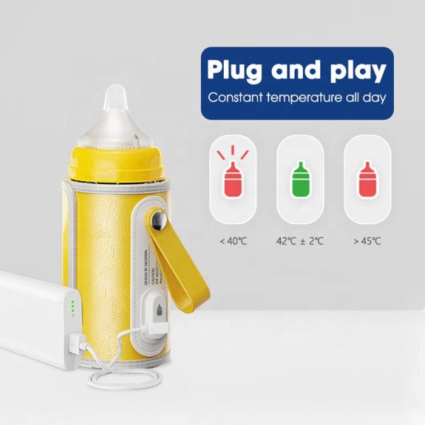10W Thermostat 42 Degree Travel Milk Bottle Warmer ROHS USB Connect For Baby