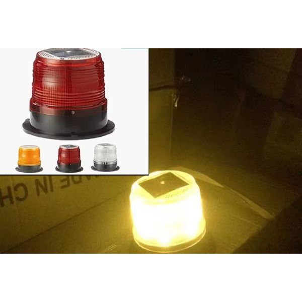 Flash Indicator Lamp Beacon Waterproof Solar Power Traffic Road Safety LED Warning Light