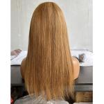 Straight 27# Color Human Hair Brazilian Virgin Frontal Wigs with Bangs