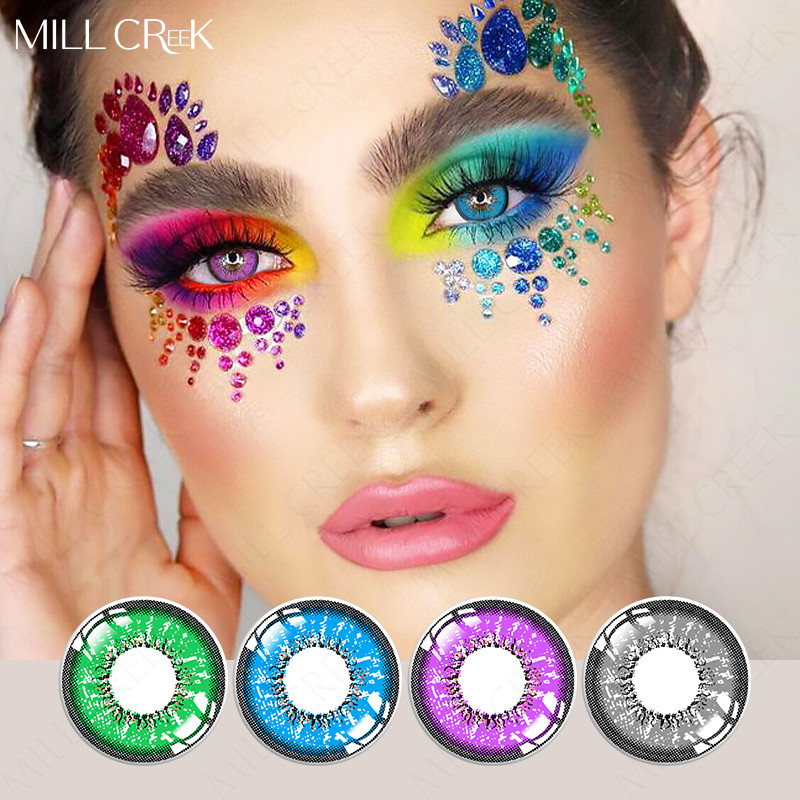 Eye Cosmetic Yearly Gray Contact Lens Colour 8.5mm Zero Power