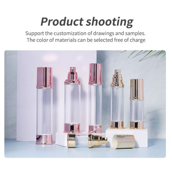 Round Shape Airless Cosmetic Pump Bottle 20ml 30ml 50ml 100ml Plastic Luxury Lotion Bottle