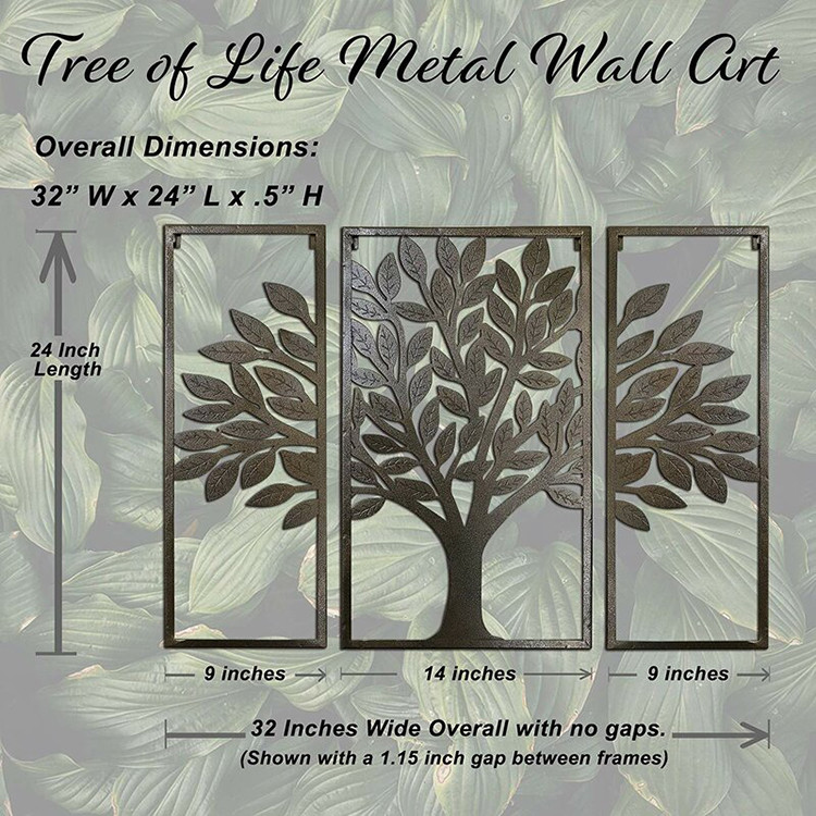 Home Wall Decor Laser Cutting Screen Tree of Life Art Iron Wall Decor