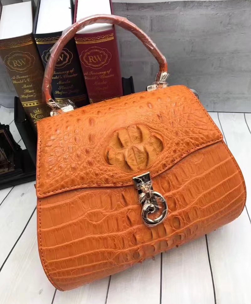 Authentic Crocodile Skin Lady Saddle Purse Genuine Alligator Leather Female Small Handbag Women Crossbody Shoulder Bag