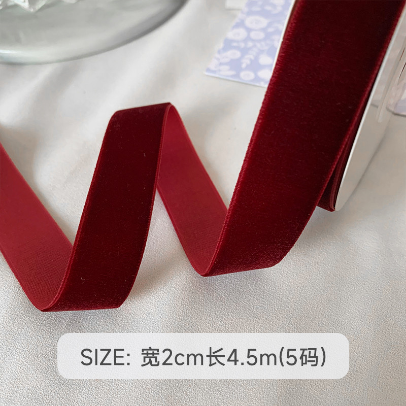 38mm Double Faced Velvet Ribbon 3.8cm Dark Red Velvet Ribbon