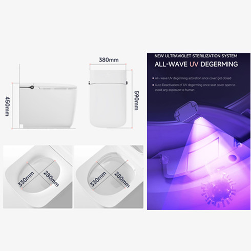 Smart Ceramic Toilet with Auto Flush And Heated Seat Modern Design for Home/Hotel/Commercial Use