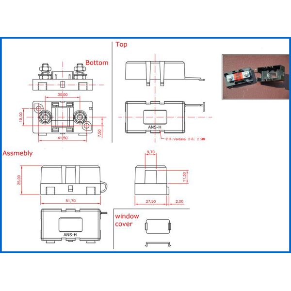 MIDI ANF ANG ANS MEGA PCB Mount Bolt On Auto Fuse Holder For Charging Piles