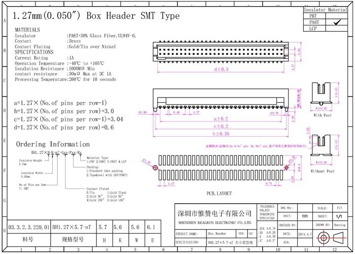 1.27 Mm Box Header Connector