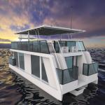 11.5m Length Two Deck Luxury Floating Boat Hotel Houseboat With Kitchen Bathroom