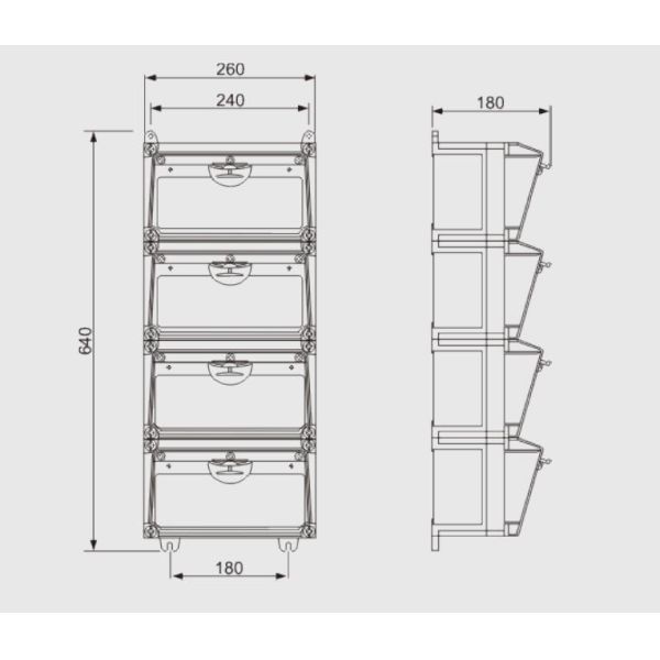 Outdoor IP65 Waterproof 3p+N+E 4pins Industrial Outlet Socket Box Portable Distribution Board with Plug