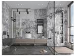 Blue Waves Grey White Colour Slab Tile Chemical Resistant