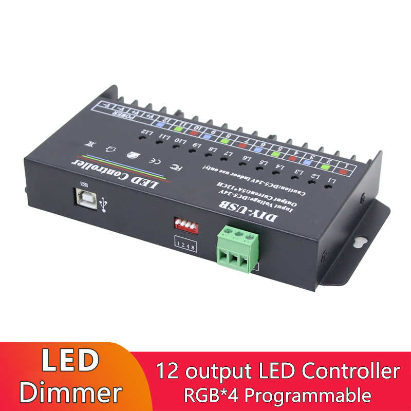 12 Channel Programmable RGB LED Controller 5A×12CH For LED Strip