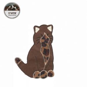 Wholesale Towel Embroidery Cat Sew On Patches , Dark Brown Garfield Sew On Decorative Patches from china suppliers