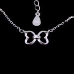 Insect Shape Double Butterfly Necklace 3D Design For Girls In 925 Sterling