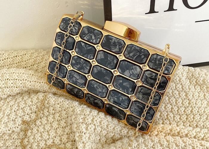 DIY Black Acrylic Gold Handbag Frames Iron Wallet Frame With Handle