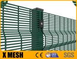 Green Powder Coated Clear View Fence Anti Climb 358 With 4mm Wire Diameter For