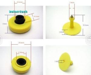Wholesale ISO 11784 Standard RFID Access Control UHF RFID TPU Material Ear Tag Yellow from china suppliers