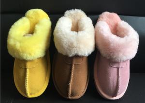 Wholesale Ladies Genuine Sheepskin Slippers Mules Non Slip Hard Sole Womens winter Warm Slippers from china suppliers