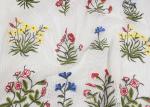 Colorful Floral Stretch Lace Fabric By The Yard , Antique Embroidered Bridal