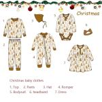 2023 Christmas tree printing baby infant romper bodysuit baby christmas clothes