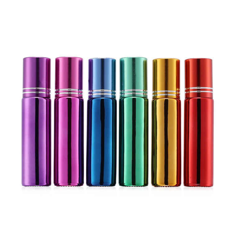 5ml 10ml Refillable Roll On Bottles Bamboo Lid Amber Blue Transparent Frosted Gemstone Empty Roller Ball Bottles