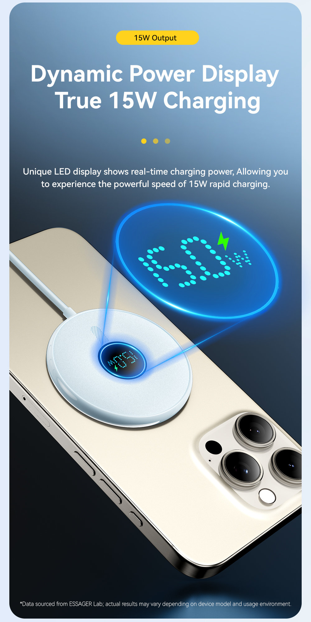 Digital Display Wireless Phone Charger OLP 15W ES-WC10 Series