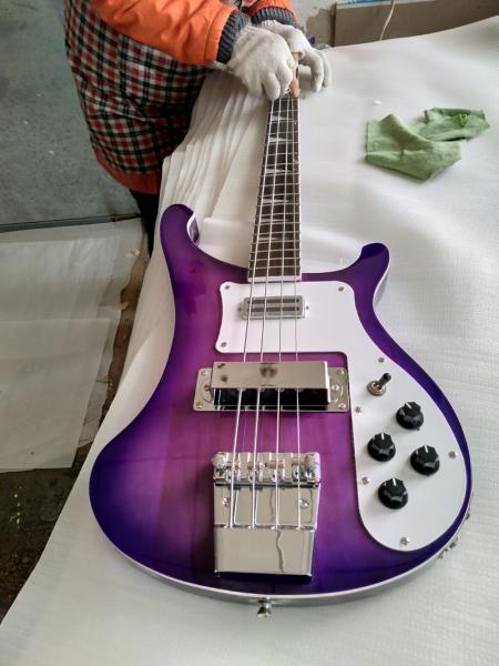 Quality Rick 4003 model Ricken 4 strings Electric Bass guitar in blue color