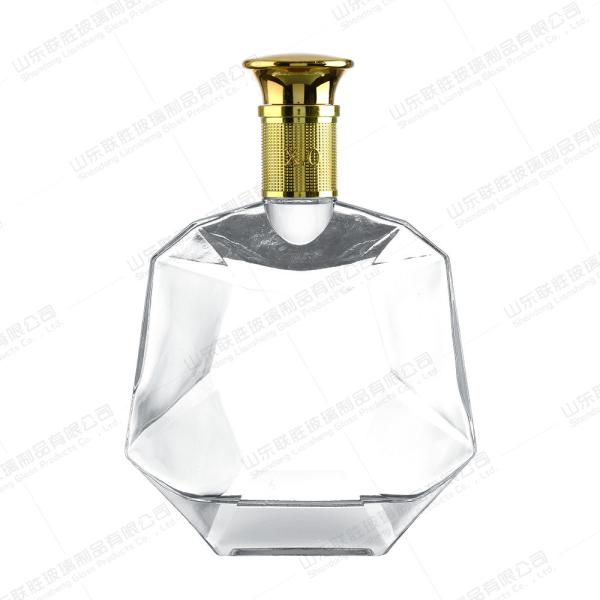 Healthy Lead-free Glass 500ml Brandy Bottle for Liquor Packaging and Round
