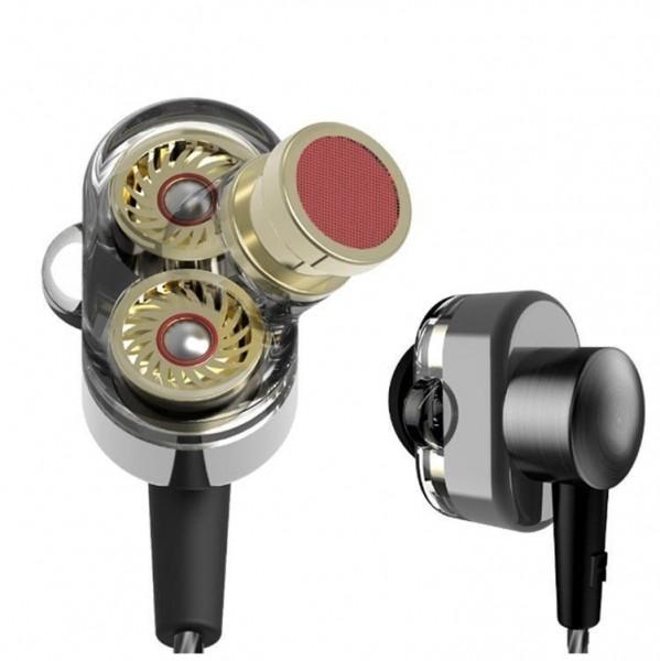 QKZ KD2 Earphone fone de ouvido auriculares Dual Driver Extra Bass Turbo Wide